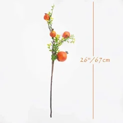 JD ARTIFICIAL PLANTS 4PCS 26 Inch Artificial Pomegranate Branches Fake Greenery Plants For Home Décor Office Restaurant Wedding Garden Patio Shop Window Photography Props(2pcs Red&2pcs Orange)