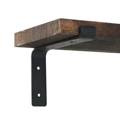 Mkono Corner Floating Shelves Wall Shelf Set Of 3, Shelves For Wall Storage, Rustic Wood Wall Mounted Display Shelves For Bathroom Bedroom Kitchen Garage, Brown -Nearly Natural Store 313PDsGQreS