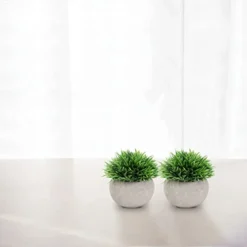 THE BLOOM TIMES 4 Packs Mini Potted Fake Plants For Bathroom/Home Office Decor, Small Artificial Plants In Pots Faux Greenery For House Decorations -Nearly Natural Store 31bJWlPtQfL