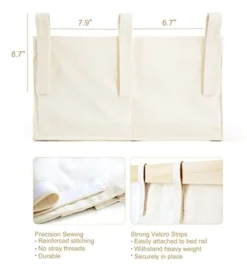 Mkono Bedside Caddy Hanging Organizer Bunk Bed Storage Bag Boho Remote Magazine Books Holder With Macrame Woven 7 Pockets Bedside Storage For Loft Bed College Dorm Bedroom Baby Bed Rails, Ivory -Nearly Natural Store 31sR2vux7jL