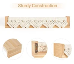 Mkono Macrame Floating Shelves Boho Wall Decor Set Of 2 Natural Wood Hanging Storage Shelf For Bedroom Bathroom Living Room Nursery Dorm Room, Display Shelving For Hanging Plants Photos -Nearly Natural Store 410DSUXEB8L