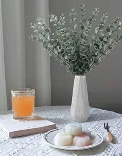 Tiyard 12pcs Eucalyptus Stems 18" Tall Artificial Eucalyptus Leaves Greenery Decor Faux Eucalyptus Real Touch For Wedding Bouquet Centerpiece Home Decor -Nearly Natural Store 411HQaqt9wL