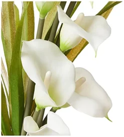 Nearly Natural 15.5in. Calla Lily And Grass Artificial Arrangement In Vase -Nearly Natural Store 411UFpOwgxS