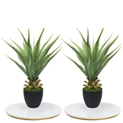 27" H Sansevieria Snake Plant - Artificial Agave – Green Color– With Pot – From MOMO Plant