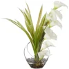 Nearly Natural 15.5in. Calla Lily And Grass Artificial Arrangement In Vase