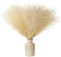 Eyamumo 7 Stems Faux Pampas Grass 17.7''/45cm Tall, Small Fluffy Pompas Decor, Fake Artificial Pampas Grass For Floor Vase Home Office Boho Decor, MalachiteGreen Faux Pompas Grass -Nearly Natural Store 414j26B4o9L. AC