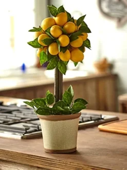 Nearly Natural Lemon Ball Arrangement Topiary, Yellow,19.5'' X 8.5'' X 8.75'' - 4865 -Nearly Natural Store 414qlAZJ3PL
