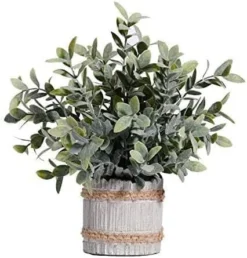 Ifreeside Small Potted Artificial Plants Plastic Fake Greenery Topiary Shrubs For Home Office Farmhouse Bathroom Tabletop Indoor Decor Green Rosemary -Nearly Natural Store 416DM8E3ubL. AC