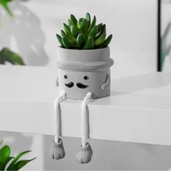 Zerzsy 3pcs Creative Artificial Succulents With Gray Flower Pots, Mini Potted Succulents For Home Decor And Gift Choice. -Nearly Natural Store 416NJwYuPhL