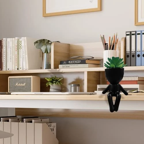 Succulents Plants Artificial For Room Decor, Fake Succulent With Human Shaped Pots, Aesthetic Plants For Desk Decor, Cute Fake Plants For Office Decor, Good Ideas For Gifts, Home Decorations 3PCS 4 Succulents Plants Artificial For Room Decor, Fake Succulent With Human Shaped Pots, Aesthetic Plants For Desk Decor, Cute Fake Plants For Office Decor, Good Ideas For Gifts, Home Decorations 3PCS - Image 4