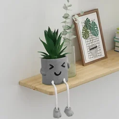 MAKHOT 4 PCS Creative Artificial Succulent Plants With Pots, Faux Succulents Cute Hanging Leg Potted Cubicle Accessories Decor, Mini Potted Fake Plant For Ideal Gift, Small Plants For Shelf Decor 10 MAKHOT 4 PCS Creative Artificial Succulent Plants With Pots, Faux Succulents Cute Hanging Leg Potted Cubicle Accessories Decor, Mini Potted Fake Plant For Ideal Gift, Small Plants For Shelf Decor -Nearly Natural Store 418Duxcl0KL
