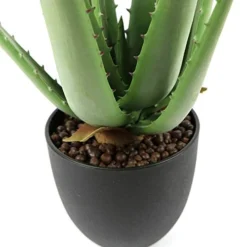 Beebel Artificial Succulent Fake Aloe For Bathroom Home Office Decor,Faux Succulent Plant With Black Plastic Planter,Artificial Potted Plant For House Decor (Aloe Succulent/13 Leaf) -Nearly Natural Store 419gpo7SpRL