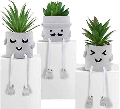 Creative Succulent Plants Potted, Mini Artificial Decorative Potted Plants With Grey Pots - Set Of 3 7 Creative Succulent Plants Potted, Mini Artificial Decorative Potted Plants With Grey Pots - Set Of 3 - Image 7