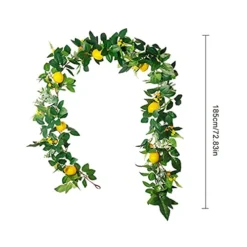 BWOLE 6 Feet Artificial Lemon Garland Spring Fruit Garland With Lemons Artificial Lemon Vine Garland For Front Door Home Kitchen Party Wedding Decor -Nearly Natural Store 41AU6bpttRL