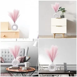 6 PCS Faux Pampas Grass 17"/44cm Artificial Fluffy Pompas Grass Fake Pampas Grass 7 Branches For Wedding Party Bedroom Boho Home Decor (034 Light Pink) -Nearly Natural Store 41Aip27WHFL