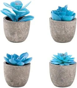 Jelofly Fake Plants Artificial Succulent Plants Assorted Decorative Faux Succulent Potted Fake Cactus Cacti Plants Gray Pots, Set Of 5 -Nearly Natural Store 41B2rFgDssL. AC
