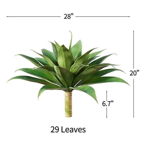Ferrgoal Artificial Plants Fake Agave Succulent Plant 28 Inch Big Size Faux Succulents Stems For Indoor Outdoor Realistic & Natural Home Decor Plants For Office Perfect Housewarming Gift Green 2 Pack 6 Ferrgoal Artificial Plants Fake Agave Succulent Plant 28 Inch Big Size Faux Succulents Stems For Indoor Outdoor Realistic & Natural Home Decor Plants For Office Perfect Housewarming Gift Green 2 Pack - Image 6