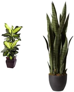 Nearly Natural, Green 4855 35in. Sansevieria With Black Planter -Nearly Natural Store 41CLJ53F9BL. AC