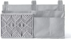Mkono Bedside Caddy Hanging Organizer Bunk Bed Storage Bag Boho Remote Magazine Books Holder With Macrame Woven 7 Pockets Bedside Storage For Loft Bed College Dorm Bedroom Baby Bed Rails, Ivory -Nearly Natural Store 41Db82RtFL. AC