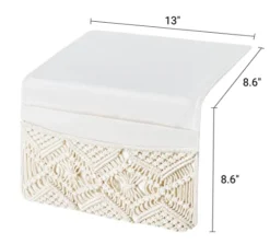 Mkono Macrame Bedside Caddy Storage Organizer Boho Remote Control Tablet Magazine Holder With 4 Pockets Non-slip Countertop Bedside Caddy For Home Bedroom Living Room College Dorm Bed, Ivory -Nearly Natural Store 41EMqUnS6FL