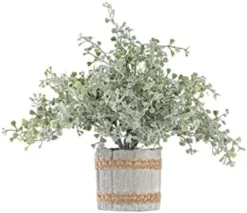 Ifreeside Small Potted Artificial Plants Plastic Fake Greenery Topiary Shrubs For Home Office Farmhouse Bathroom Tabletop Indoor Decor Green Rosemary -Nearly Natural Store 41Ef2H5NycL. AC