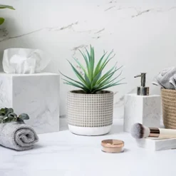 Kurrajong Farmhouse Faux Plant In Pot - 8" X 4.5" | Beautiful Faux Succulent Plant Decor | Artificial Succulent Plants | Faux Plants Indoors 8 Kurrajong Farmhouse Faux Plant In Pot - 8" X 4.5" | Beautiful Faux Succulent Plant Decor | Artificial Succulent Plants | Faux Plants Indoors -Nearly Natural Store 41EnQbnzR0L