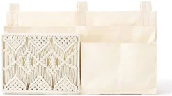 Mkono Bedside Caddy Hanging Organizer Bunk Bed Storage Bag Boho Remote Magazine Books Holder With Macrame Woven 7 Pockets Bedside Storage For Loft Bed College Dorm Bedroom Baby Bed Rails, Ivory -Nearly Natural Store 41G13BWxRqL. AC