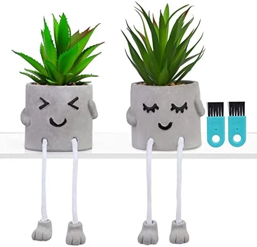 Iuuidu Artificial Potted Plant, Faux Succulent In Pot Emotional Cement Potted Plant Animated Artificial Succulents Decor For Home Living Room Bedroom And Office(Shy) 14 Iuuidu Artificial Potted Plant, Faux Succulent In Pot Emotional Cement Potted Plant Animated Artificial Succulents Decor For Home Living Room Bedroom And Office(Shy) - Image 14