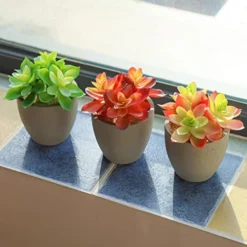 Mingfuxin Artificial Plants, 3 Pack Realistic Faux Succulents In Pots With Flowers For Indoor Office Desk Decor Home Bedroom -Nearly Natural Store 41Lt7lCEzKL
