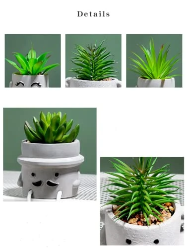 AEMYMTW Fake Potted Plants – Cute Artificial Succulents With Funny Ceramic Pot – Animated Hanging Plants Artificial Décor For Home And Office – Safe And Secure Packaging - 6.9 X 5.29 X 5.25 Inch 2 AEMYMTW Fake Potted Plants – Cute Artificial Succulents With Funny Ceramic Pot – Animated Hanging Plants Artificial Décor For Home And Office – Safe And Secure Packaging - 6.9 X 5.29 X 5.25 Inch - Image 2