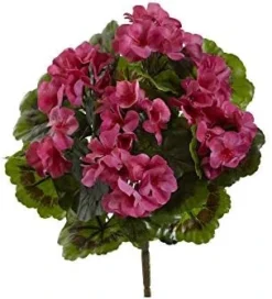 Nearly Natural Geranium Artificial Bush UV Resistant, Set Of 4 (Indoor/Outdoor), Beauty,14"Dx14"Wx13"H -Nearly Natural Store 41M4heMPyhL. AC