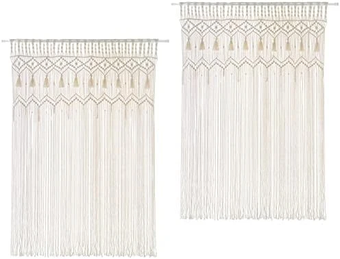Mkono Macrame Curtain Large Boho Woven Wall Hanging Window Curtains Handmade Bohemian Decor For Window Doorway Closet Wedding Backdrop Arch Bedroom Living Room Apartment, 51''W X 70''L 7 Mkono Macrame Curtain Large Boho Woven Wall Hanging Window Curtains Handmade Bohemian Decor For Window Doorway Closet Wedding Backdrop Arch Bedroom Living Room Apartment, 51''W X 70''L - Image 7