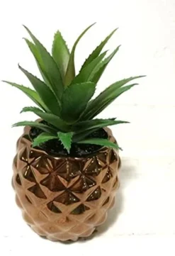 Golden Pineapple Ananas Potted Artificial Succulents Faux Plants Home Office Tabletop Decoration (Gold) -Nearly Natural Store 41N2GMZHjcL. AC