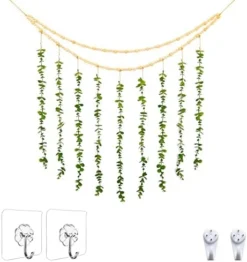 HYUZO Hanging Eucalyptus Boho Wall Decor Large Bedroom Eucalyptus Garland Artificial Eucalyptus Greenery Farmhouse Rustic Wall Hanging Fake Plants Leaves 5.6 Feet For Bathroom Living Room Decorations -Nearly Natural Store 41QA1 cJDYL. AC