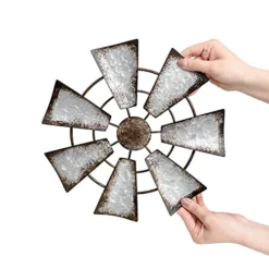 Mkono Farmhouse Wall Decor Wooden Home Sign With Metal Windmill For O Rustic Hanging Home Letters Decorative Wall Art Decor Signs For Living Room Kitchen Bedroom Entryway House, Brown -Nearly Natural Store 41QSYbsxMsS 1