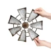 Mkono 11.5" Small Farmhouse Windmill Wall Decor Rustic Iron Wall Hanging Decoration Metal Wall Art Ornament For Bedroom Nursery Living Room Dorm Home