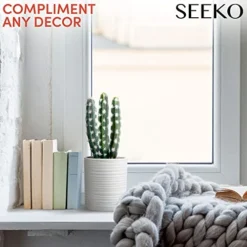 SEEKO Fake Cactus For Home Décor 11" - Artificial Faux Cactus For Southwest, Office, Desk, Shelf - Indoor Fake Plants - White Décor Accents - Modern Farmhouse Decor  -Nearly Natural Store 41R0V7TV7mL