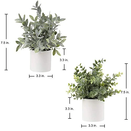 Briful Mini Fake Plants Set Of 2 Small Faux Plant Eucalyptus Rosemary Greenery Potted Plants Artificial Decor For Home Table Office Room Desk Bathroom Shelf Kitchen Farmhouse Mantel Decoration 2 Briful Mini Fake Plants Set Of 2 Small Faux Plant Eucalyptus Rosemary Greenery Potted Plants Artificial Decor For Home Table Office Room Desk Bathroom Shelf Kitchen Farmhouse Mantel Decoration - Image 2