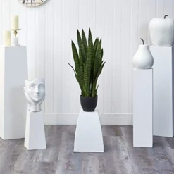 Nearly Natural, Green 4855 35in. Sansevieria With Black Planter -Nearly Natural Store 41UtCVUuQ4L