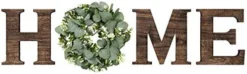 Mkono Farmhouse Wall Home Sign With Artificial Eucalyptus For O Rustic Wooden Home Hanging Letters Decorative Wall Art Wood Signs Decor For Living Room Kitchen Entryway Housewarming Gift, Brown -Nearly Natural Store 41VkMEHaYhL. AC