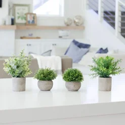 GreenCallow Artificial Plants For Home Decor Indoor. 4 Mini Plants, Rosemary Faux Plant Decor, Eucalyptus Plant, Grass Faux Plants. Small Fake Plants For Shelf Or Desk Plant Artificial Greenery Décor -Nearly Natural Store 41X0d0AzVEL