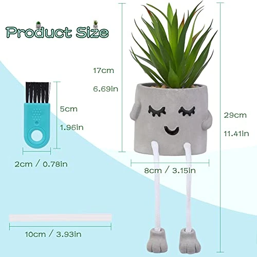 Iuuidu Artificial Potted Plant, Faux Succulent In Pot Emotional Cement Potted Plant Animated Artificial Succulents Decor For Home Living Room Bedroom And Office(Shy) 2 Iuuidu Artificial Potted Plant, Faux Succulent In Pot Emotional Cement Potted Plant Animated Artificial Succulents Decor For Home Living Room Bedroom And Office(Shy) - Image 2