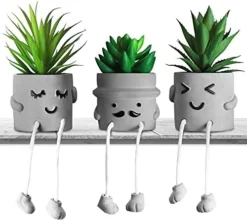 MAKHOT 4 PCS Creative Artificial Succulent Plants With Pots, Faux Succulents Cute Hanging Leg Potted Cubicle Accessories Decor, Mini Potted Fake Plant For Ideal Gift, Small Plants For Shelf Decor 13 MAKHOT 4 PCS Creative Artificial Succulent Plants With Pots, Faux Succulents Cute Hanging Leg Potted Cubicle Accessories Decor, Mini Potted Fake Plant For Ideal Gift, Small Plants For Shelf Decor -Nearly Natural Store 41aAhKzi1GL. AC