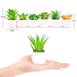Faux Succulents In Pots Fake Succulents Small Artificial Succulents Potted For Home Office Desk Farmhouse Greenery Decor, 12 Pack -Nearly Natural Store 41alYePjvUL
