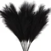 ZIFTY 7-Pcs 38"/3.1FT Faux Pampas Grass Large Tall Fluffy Artificial Fake Flower Boho Decor Bulrush Reed Grass For Vase Filler Farmhouse Home Wedding Decor (Black)