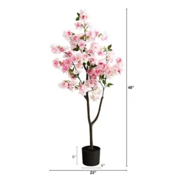 Nearly Natural 4ft. Cherry Blossom Artificial Tree, Pink
