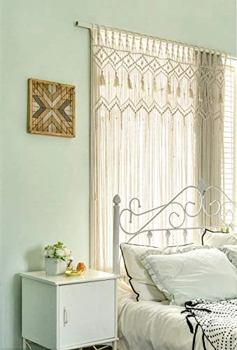Mkono Macrame Curtain Large Boho Woven Wall Hanging Window Curtains Handmade Bohemian Decor For Window Doorway Closet Wedding Backdrop Arch Bedroom Living Room Apartment, 51''W X 70''L 3 Mkono Macrame Curtain Large Boho Woven Wall Hanging Window Curtains Handmade Bohemian Decor For Window Doorway Closet Wedding Backdrop Arch Bedroom Living Room Apartment, 51''W X 70''L - Image 3