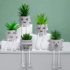 AEMYMTW Fake Potted Plants – Cute Artificial Succulents With Funny Ceramic Pot – Animated Hanging Plants Artificial Décor For Home And Office – Safe And Secure Packaging - 6.9 X 5.29 X 5.25 Inch 13 AEMYMTW Fake Potted Plants – Cute Artificial Succulents With Funny Ceramic Pot – Animated Hanging Plants Artificial Décor For Home And Office – Safe And Secure Packaging - 6.9 X 5.29 X 5.25 Inch -Nearly Natural Store 41glSuKY28L