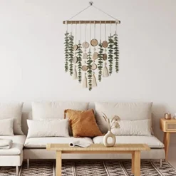 Bathroom Decor Artificial Eucalyptus Hanging Wall Decor Fake Eucalyptus Greenery Leaves Stems Wall Hanging Plants On 16.5 Inch Wooden Stick Boho Rustic Farmhouse Decor For Bedroom Kitchen Dining Room -Nearly Natural Store 41hi0sD7kCL