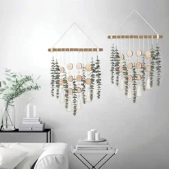 Cyitimo Bathroom Decor Artificial Eucalyptus Greenery Hanging Wall Decor Faux Eucalyptus Leaves Hanging Plant With Wooden Stick With Rustic Farmhouse For Bedroom Nursery Boho Home Decorations -Nearly Natural Store 41iPaZYIspL